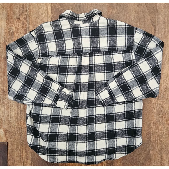 Eddie Bauer Button Up Shirt Mens L Black White McKinley Flannel Long Sleeve - Picture 5 of 6